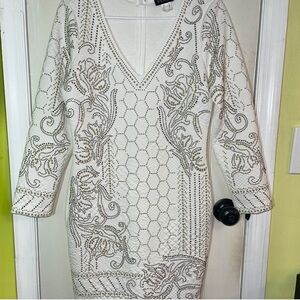 VENUS White Long Sleeve Bodycon Dress